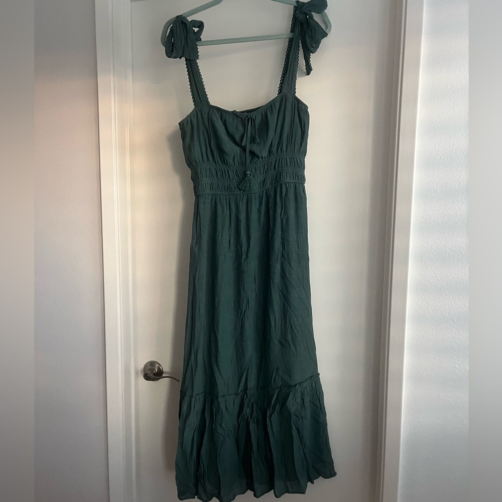 trixxi midi dark green dress